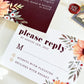 Autumn Sunflower and Burgundy Wedding Invitation Suite