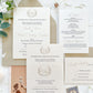Classic Monogram Pearlescent Wedding Invitation Suite