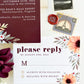 Autumn Sunflower and Burgundy Wedding Invitation Suite