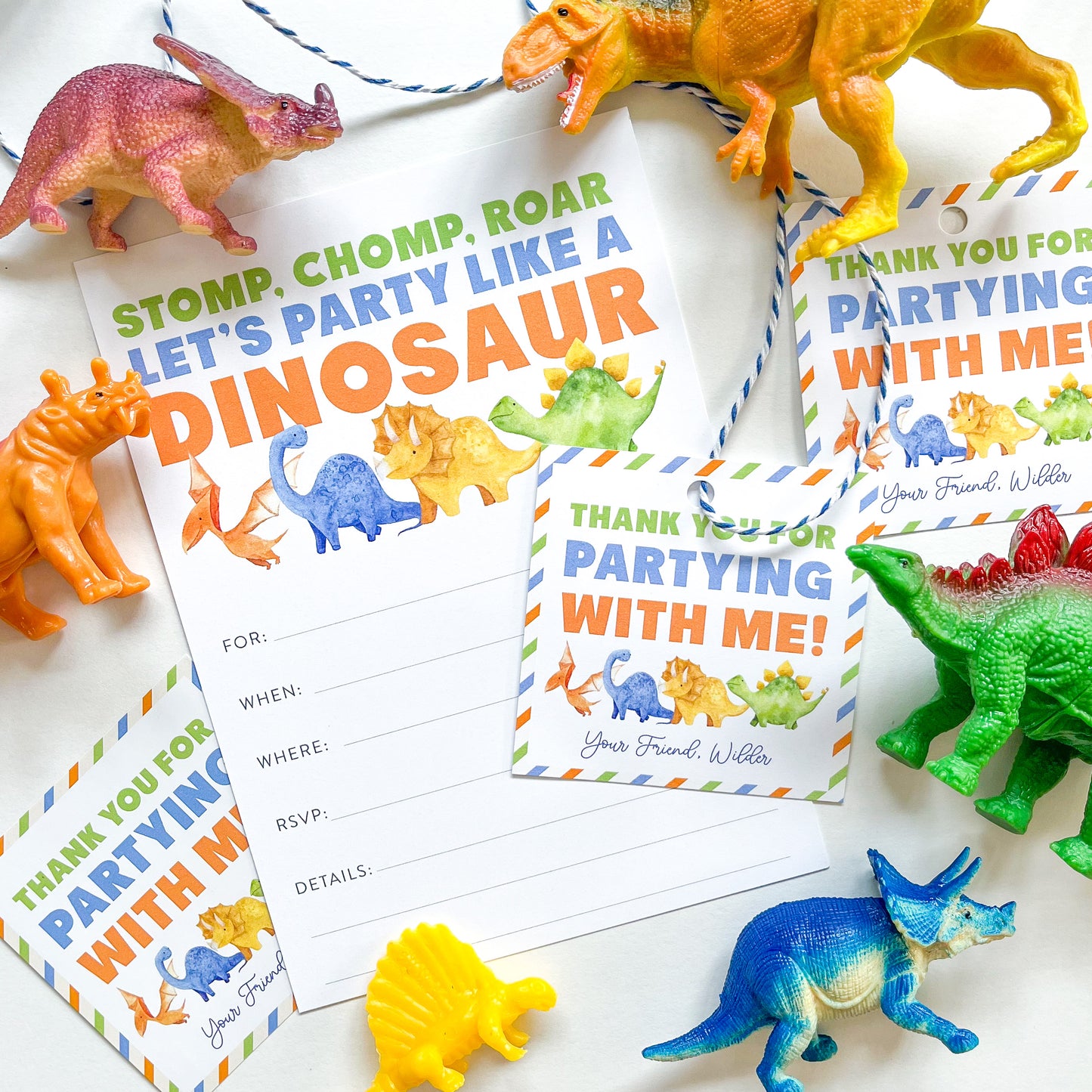 Dinosaur Birthday Party Favor Tags