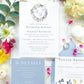 Spring Wildflower Monogram Wreath Wedding Invitation Suite