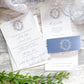 Dusty Blue Floral Monogram Wedding Invitation Suite