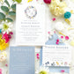 Spring Wildflower Monogram Wreath Wedding Invitation Suite