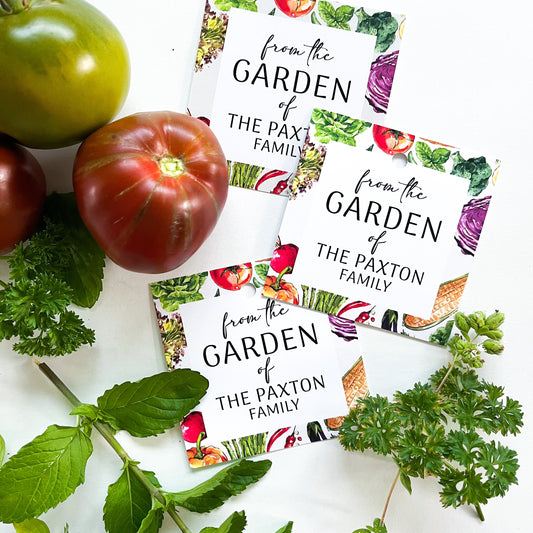 From the Garden of - Veggie Tags or Stickers