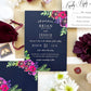 Navy + Floral Wedding Invitation Suite