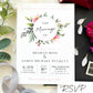 Hot Pink and Greenery Wreath Wedding Invitation Suite