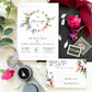 Hot Pink and Greenery Wreath Wedding Invitation Suite