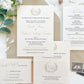 Classic Monogram Pearlescent Wedding Invitation Suite