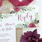 Floral, Gold + Burgundy Wedding Invitation Suite