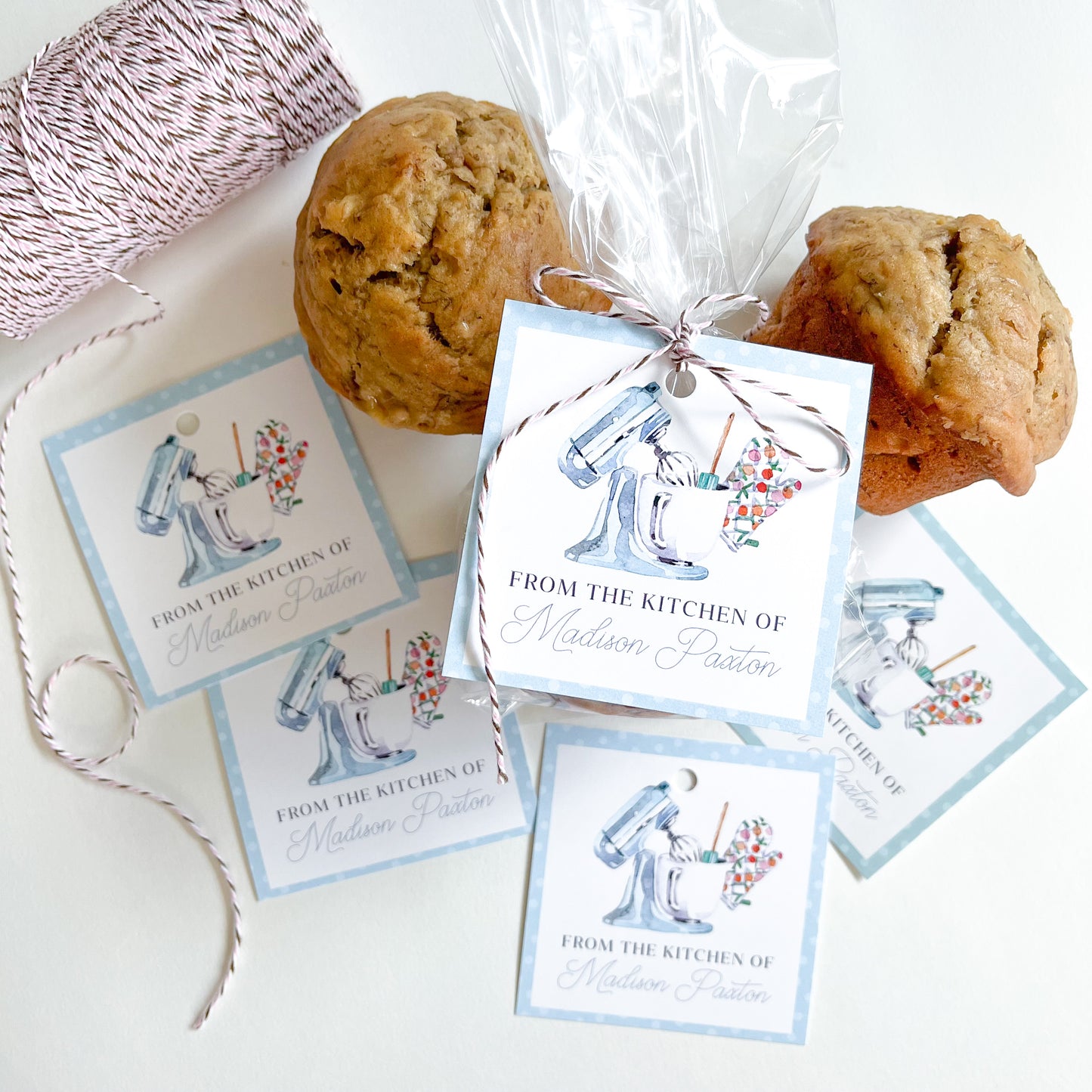 From the Kitchen of - Light Blue Mixer Tags or Stickers