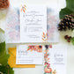 Autumn Pumpkin Vellum Wrap Wedding Invitation Suite
