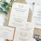 Classic Monogram Pearlescent Wedding Invitation Suite