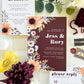 Autumn Sunflower and Burgundy Wedding Invitation Suite