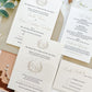 Classic Monogram Pearlescent Wedding Invitation Suite