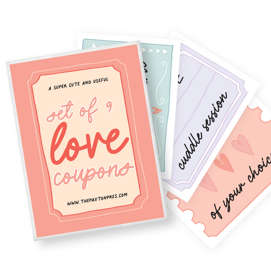 Set of 9 Love Coupons