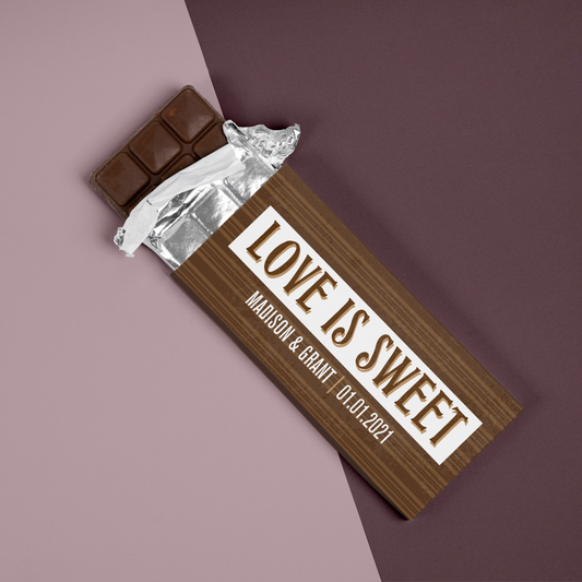 Chocolate Bar Wrapper Wedding or Bridal Shower Favor - Love is Sweet