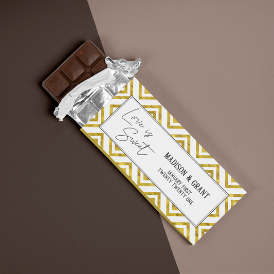 Chocolate Bar Wrapper Wedding or Bridal Shower Favor - Gold