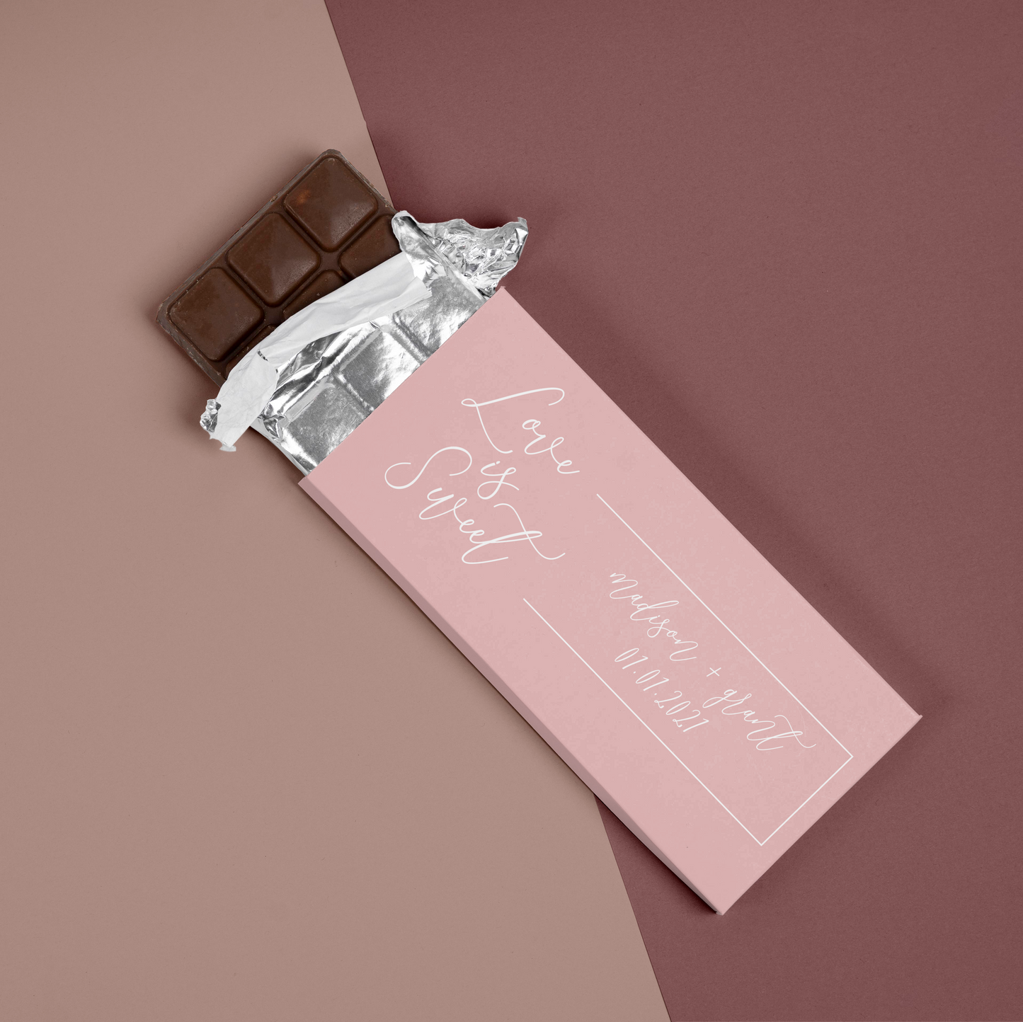 Chocolate Bar Wrapper Wedding or Bridal Shower Favor - Love is Sweet Pink