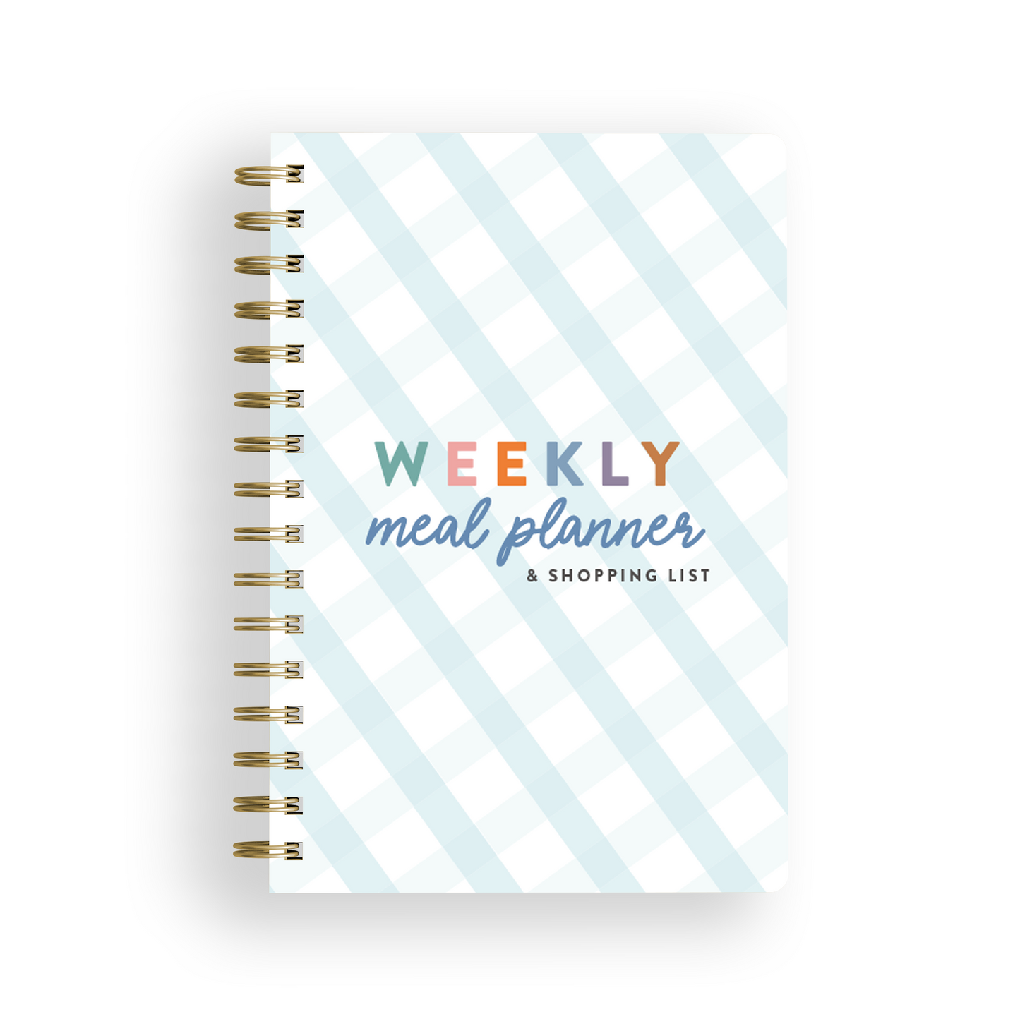 Weekly Meal Planner & Shopping List Notebook - Gingham