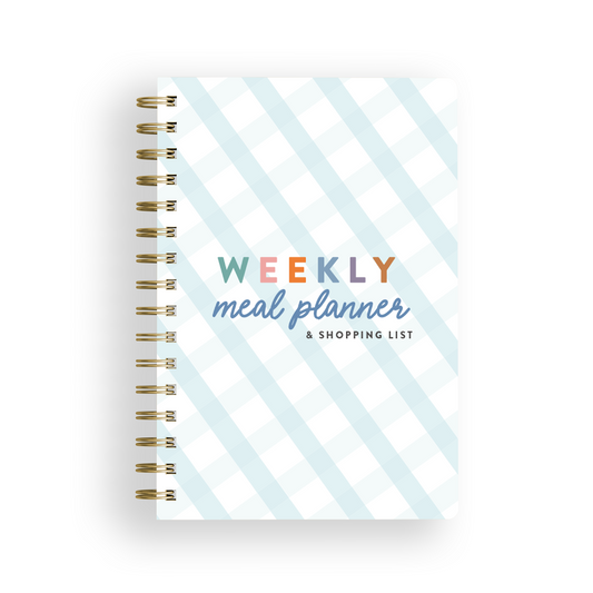 Weekly Meal Planner & Shopping List Notebook - Gingham