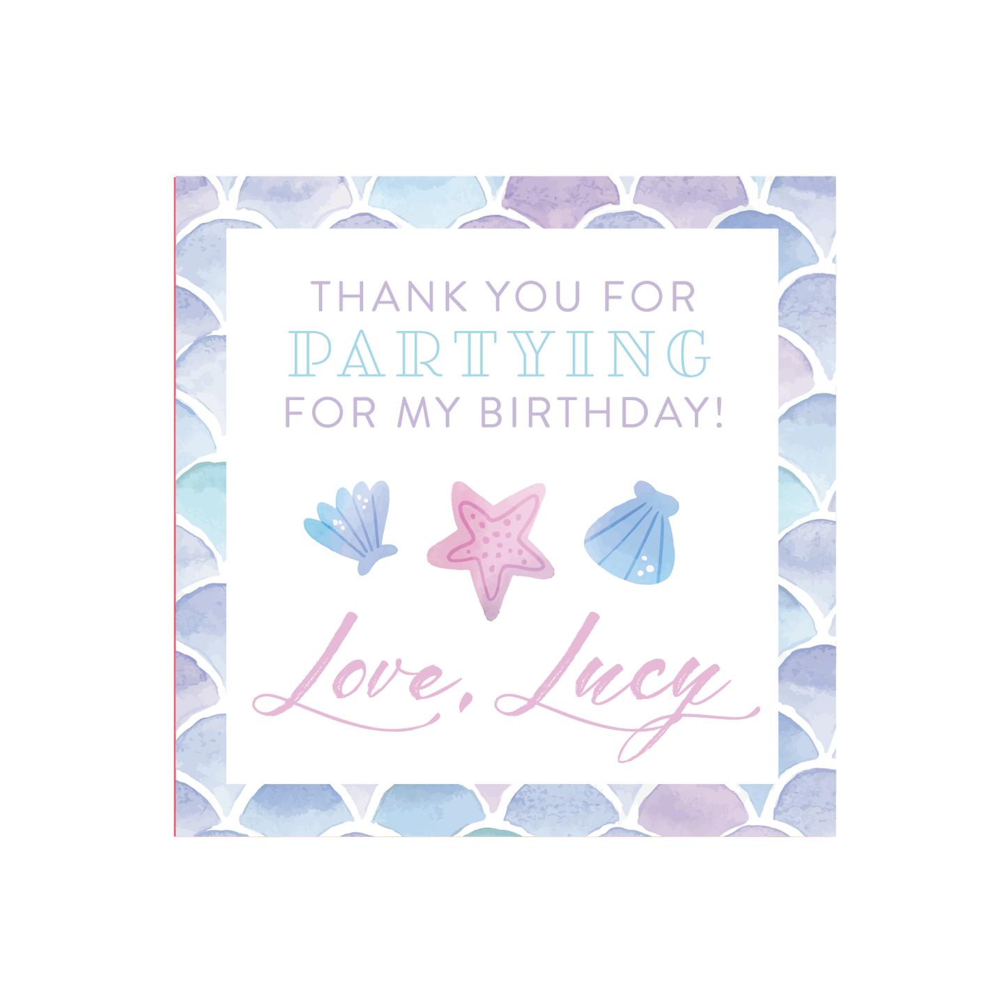 Mermaid Birthday Party Favor Tags or Stickers