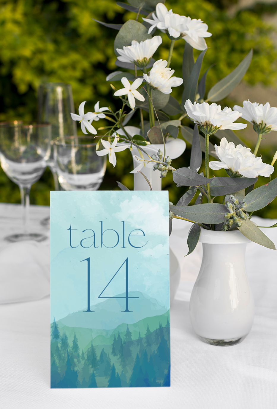 Blue Mountain Tented Table Numbers
