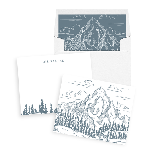 Blue Ridge Mountains Sketch Personalized Stationery Set of 12