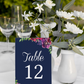 Navy Floral Tented Table Numbers