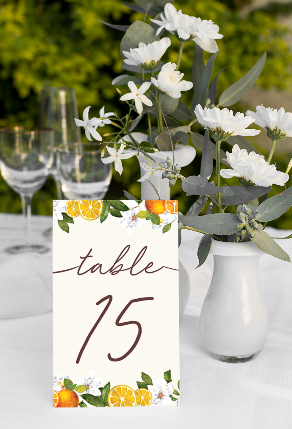 Chinoiserie Citrus Tented Table Numbers