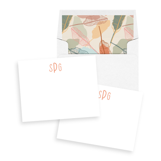 Abstract Palms Personalized Stationery Set of 12