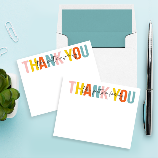 Thank You Rainbow Personalized Stationery Set of 12