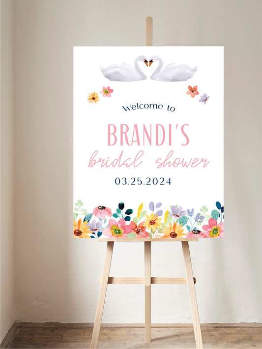 Swan Bridal Shower Welcome Sign