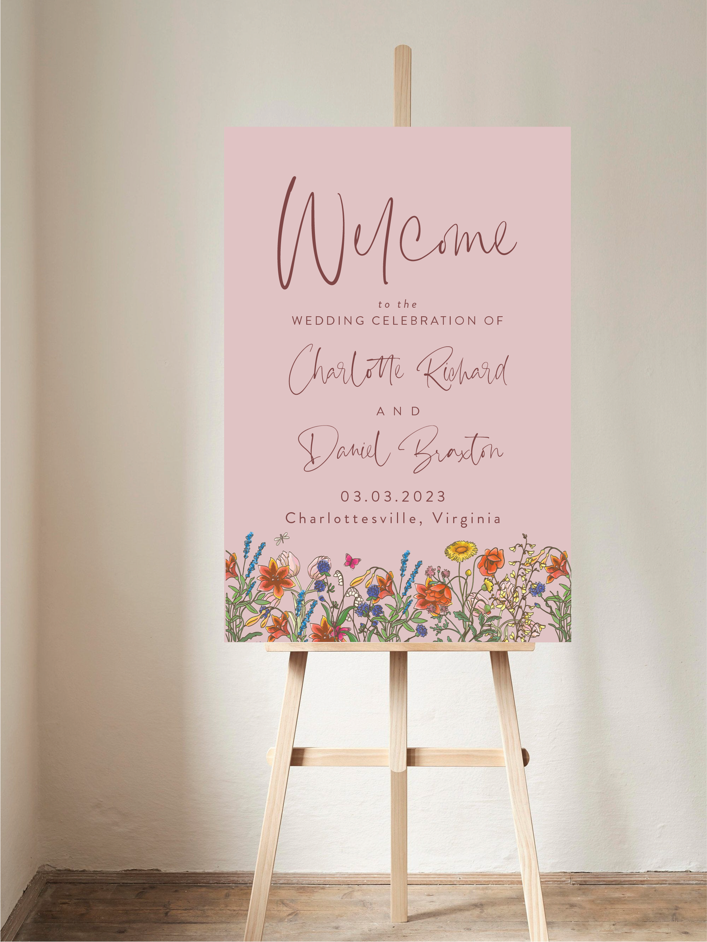 Summer Wildflower Welcome Sign