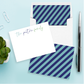 Family Blue Stripe Script Personalized Stationery Set of 12
