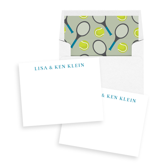 Tennis Racket & Ball Personalized Stationery Set of 12
