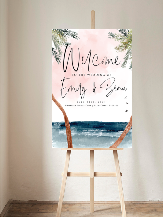 Tropical Palm Breeze Welcome Sign