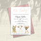 Oh Baby! Floral Crown Forest Animals Baby Shower Invitation