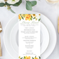 Yellow Daffodils Spring Menu/Program